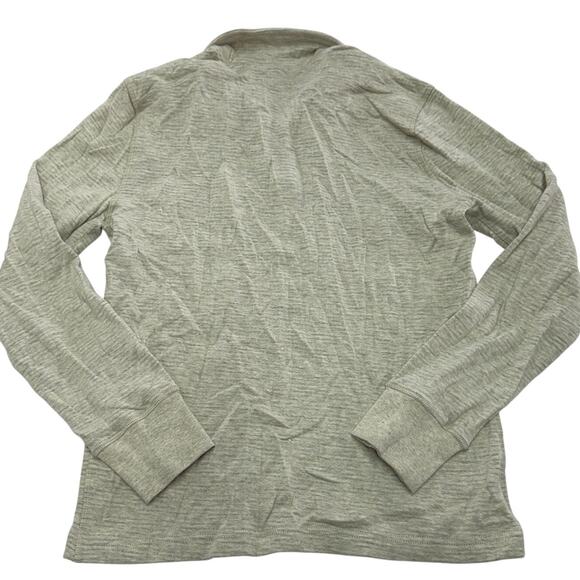 J. Crew Sweater Mens Medium Heathered Cream Grey Double Knit Half Zip Pullover - Picture 3 of 9
